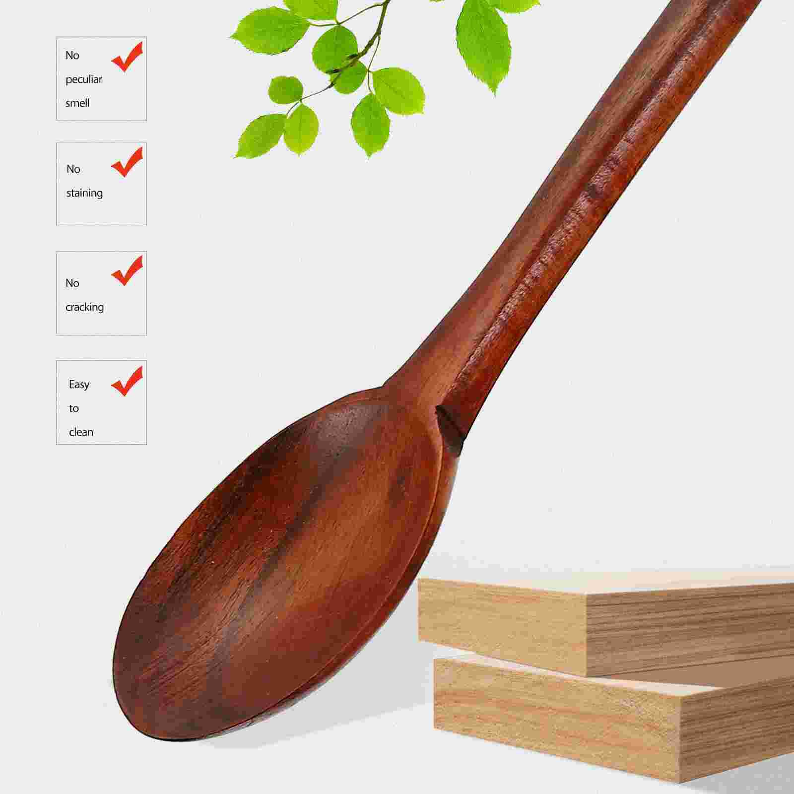 Wooden Kitchen Spoon Wood Soup Ladle Long Handle Spoon Wooden Flatware Utensil