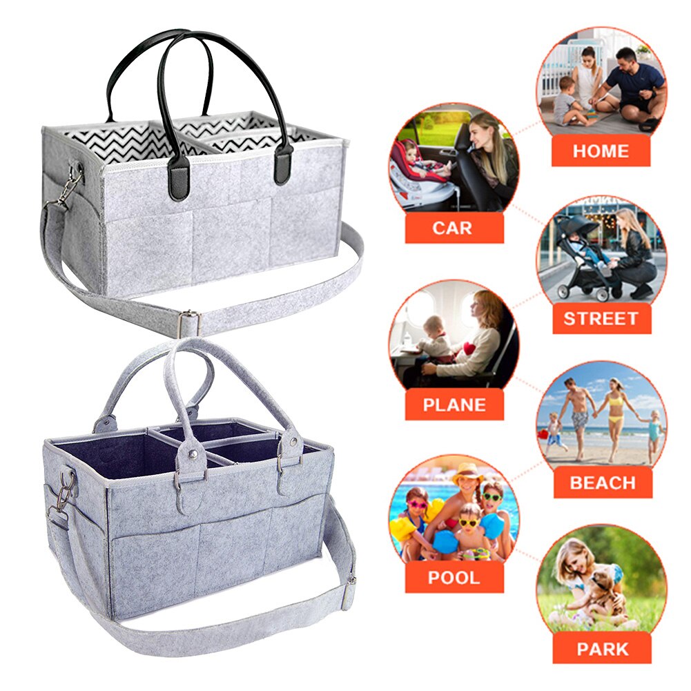 Falten Prämie Baby Windel Caddie Organizer Tragbare Kindergarten Lagerung Behälter Tasche Mit Verstellbarem Schulter Riemen