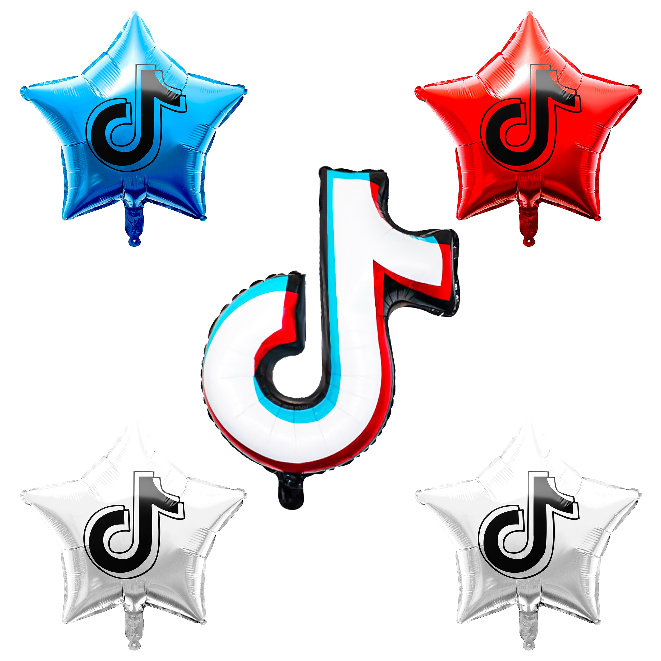 5PCS Party Balloons TIK Theme TOK Foil Music Note Balloons Birthday Party Sofa Door Decor Party Supplies Balloons for Fans