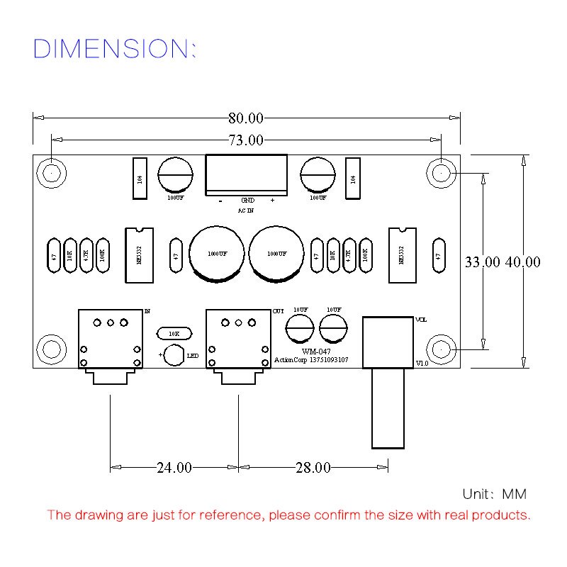 47 Earphone Amplifier 2 Channel Headphone Amplifier 47 Amplifier Dc Double Power Version(Finished Product)