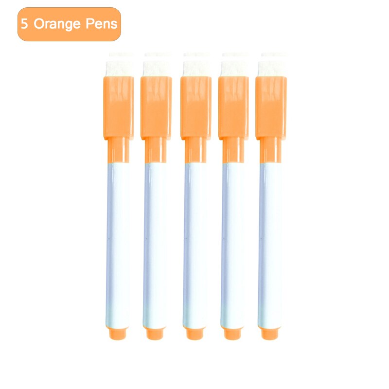 Drawing Whiteboard Markers Magnetic Dry Eraser Markers Glass Ceramics White Board Pen School Supplies Dry Markers Children's Pen: 5 Orange Pens