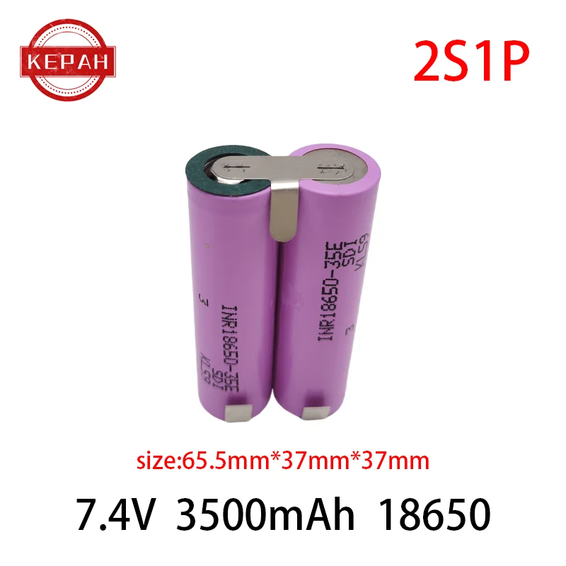 Customized5S2P 5S3P 5S4P 6S2P 8.4V 3.7V 10.8V 16.8V 18V 25.2V 18650 35E battery pack 3500mAh for screwdriver electric drill cell: Beige