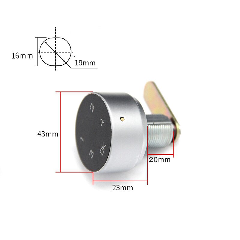 Digitale Elektronische Codeslot, Touch Screen Wachtwoord Lock Voor Kabinet Mailbox Bestand Sauna Lade School Lockers Eenvoudig Te Installeren: Lock body 20mm