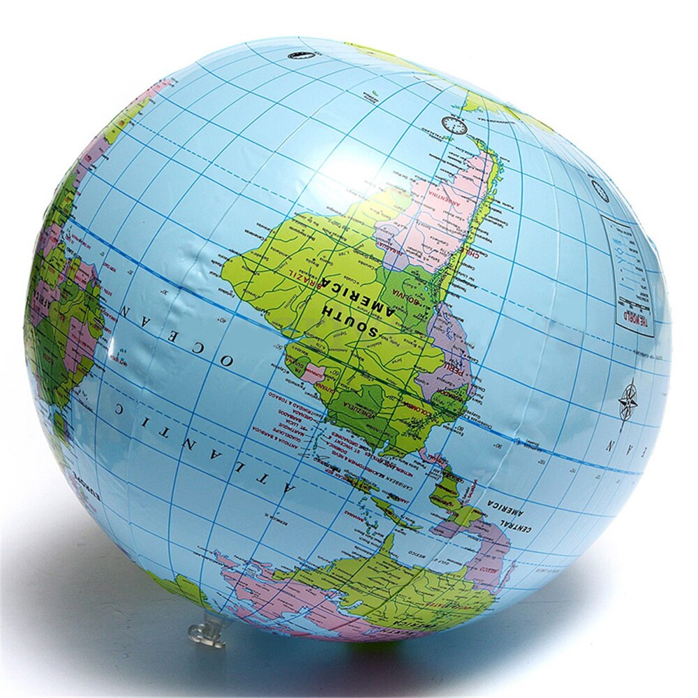 30CM Opblaasbare PVC Wereldbol Earth Kaart Leren Onderwijs Geografie Speelgoed Kaart Ballon Strand Bal Strand Halloween verkoop