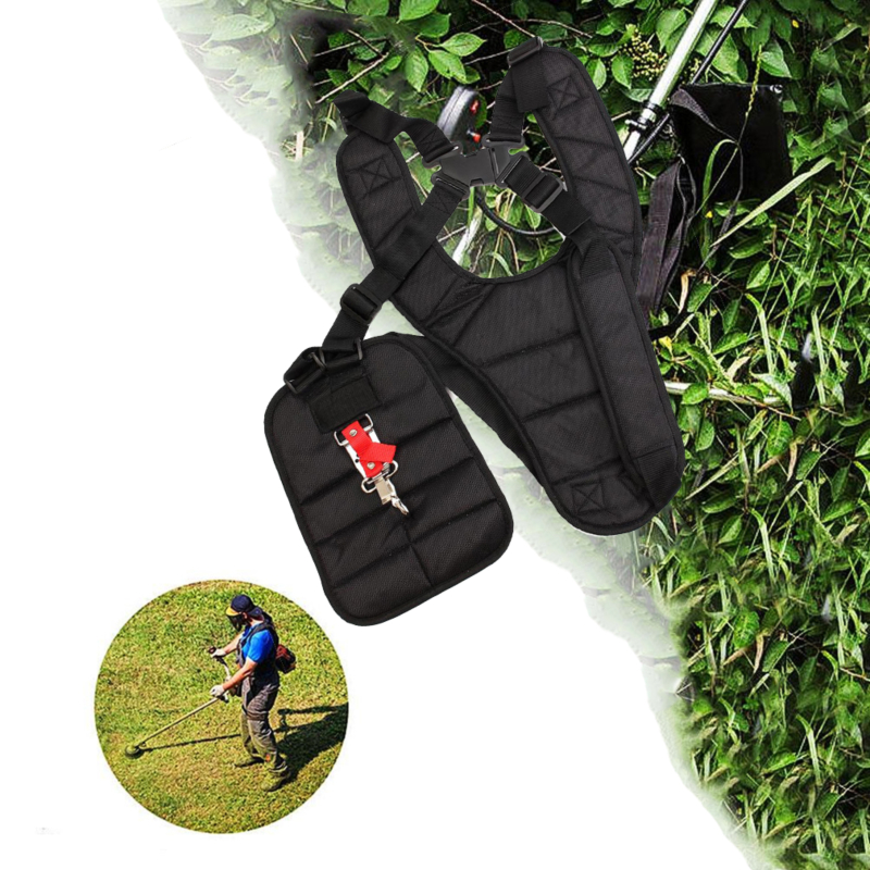 Black Grass Cutter Accessories Double Shoulder Strap Harness For Brush Cutter With Confortable Shoulder Padsleg Prote