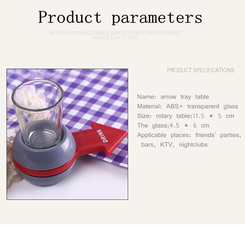 Excellent Shot Spinner Party Game Rotatable Arrow Beer Wine Glass Cup Kit Spin The Shot Glass Drinking Game Fun Party