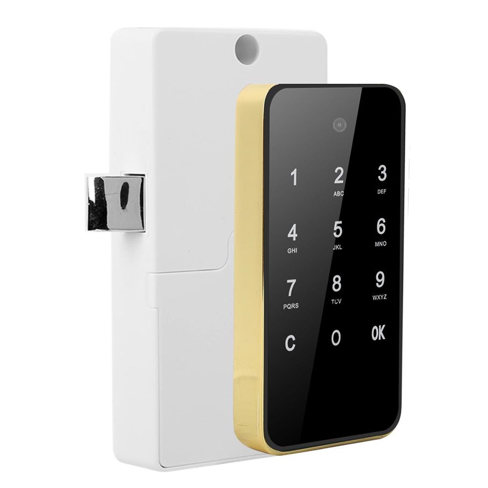 Electronic Password Lock Smart Keyless Digital Touch Screen for File Cabinet Locker Sauna: gold