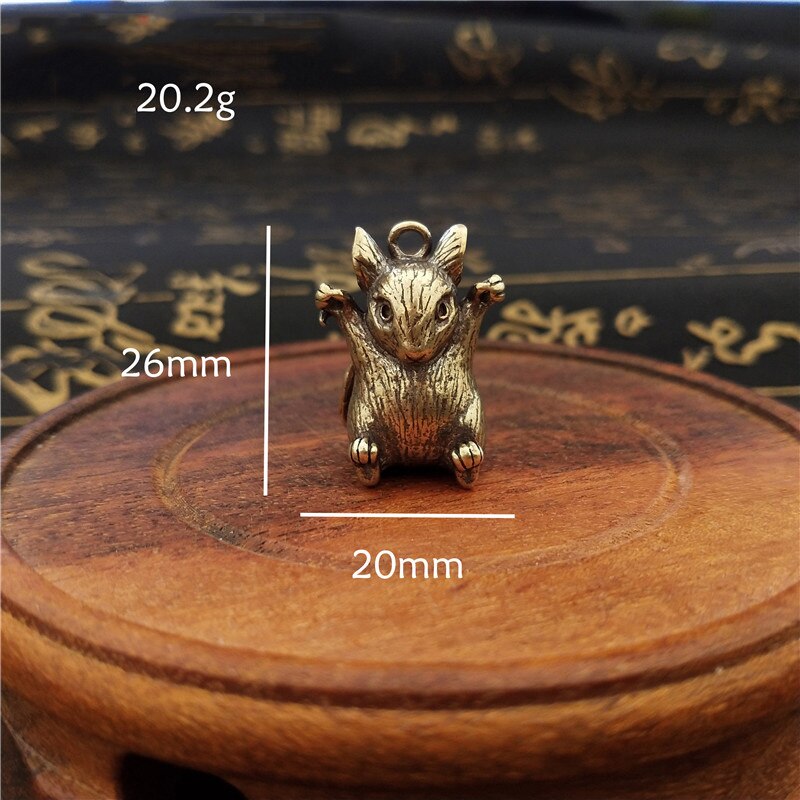 Antik bronze velkommen afskærmet løve konge statue hjem feng shui dekorationer heldig kobber ugle miniature figurer bordpynt: Rotte