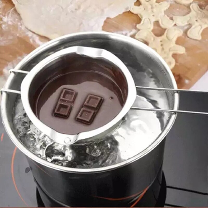 Rvs Chocolade Melt Pot Boter Ting Kom Lange Grip Handvat Verwarming Pot Diy Keuken Koken Dessert Bakken Tools