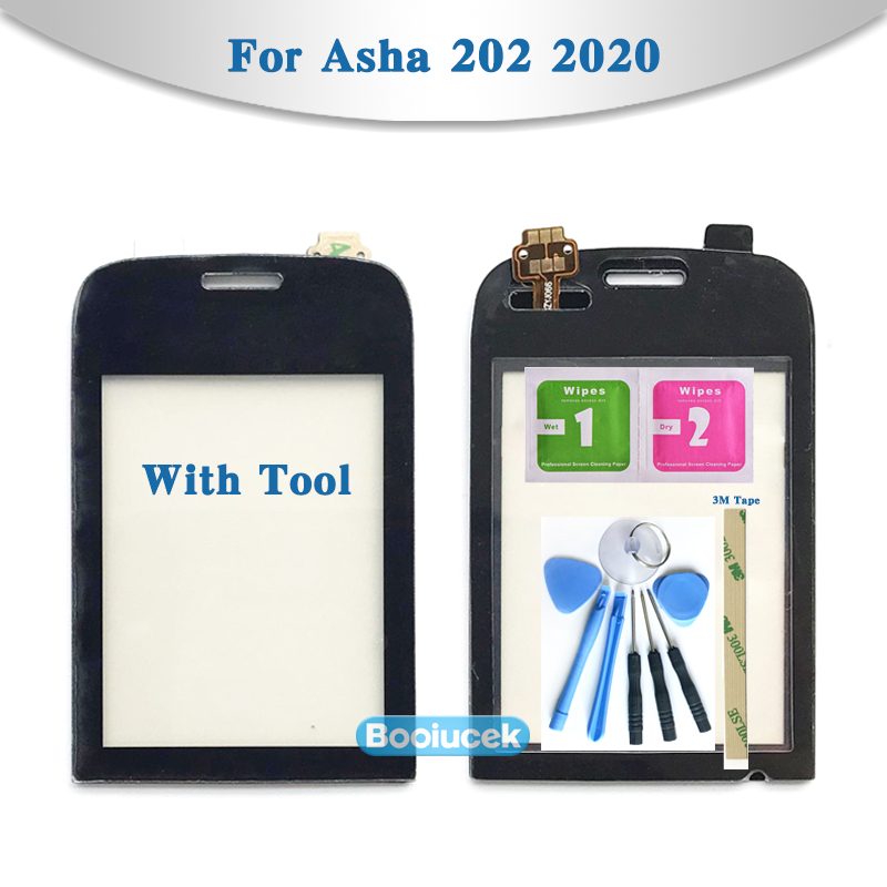 2.4" For Nokia Asha 202 Touch Screen Digitizer Sensor Outer Glass Lens Panel Black