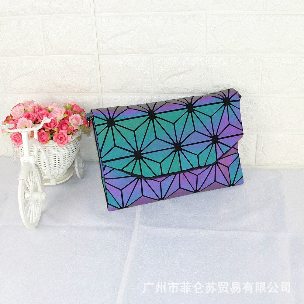 F.N.JACK womens shoulder bag night light clutch bags envelope bag triangle geometric girls ladies bags: 004