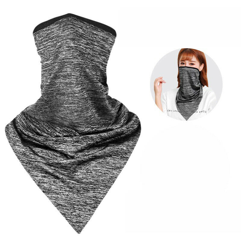 Cycling Face Bandana Outdoor Sports Women Men Headband Face Mask Neck Warmer Triangle Ice Silk Cool Scarf: Gray