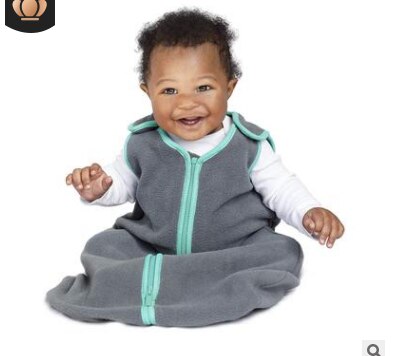 6-18m baby sovepose vinter baby unisex taske swzddle småbørn dreng lynlås sovesæk spædbørn kashmir sove tigge sovesække: Grøn skulder / 12m