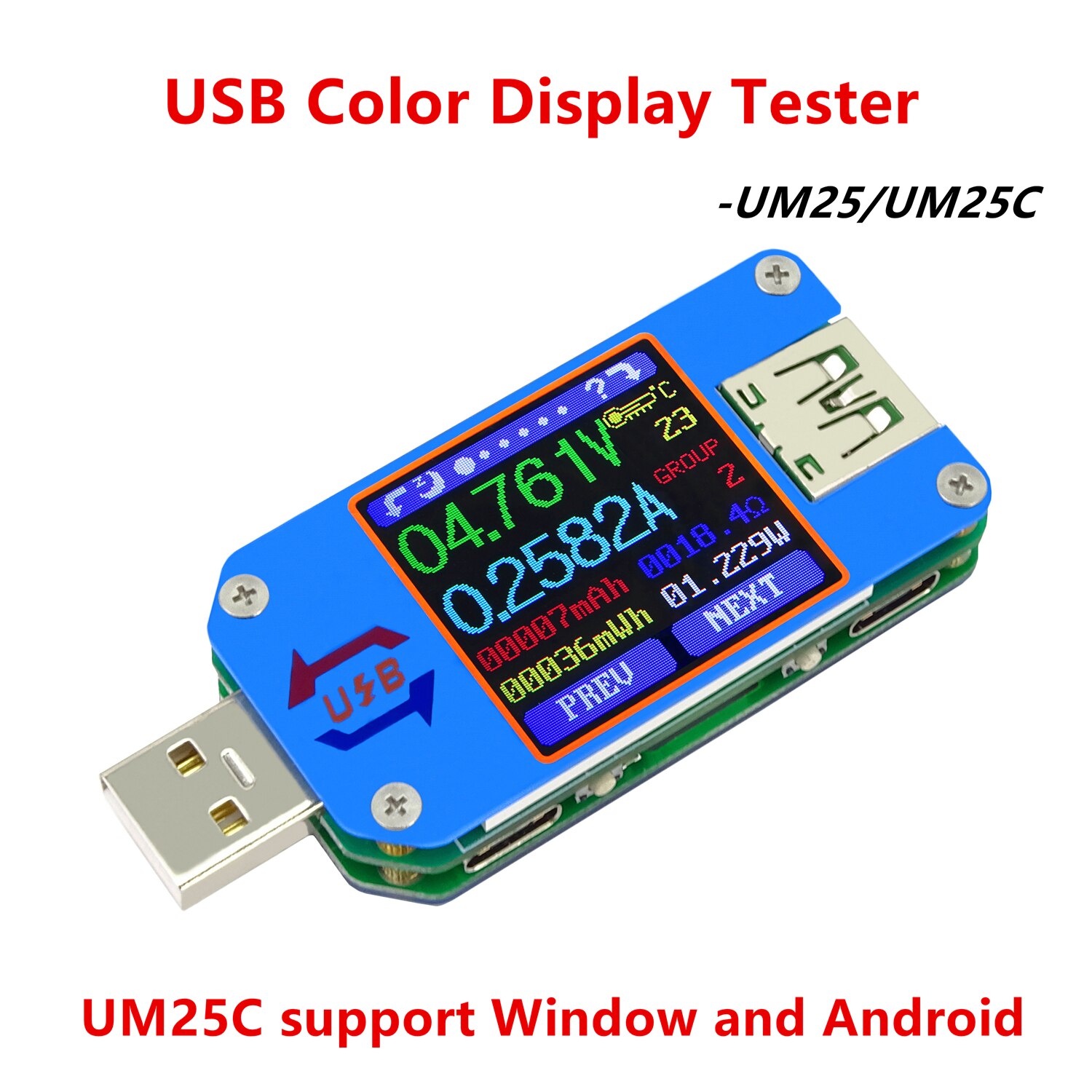 UM34/UM34C UM24/UM24C UM25/UM25C voltmètre cc ampèremètre tension testeur de courant tension batterie Charge USB testeur LD25/LD35 HD25