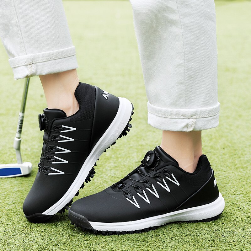 Original golf herrskor snabb snörning läder sportskor anti slip herr golf sneakers märke f sko gym sneakers big boy