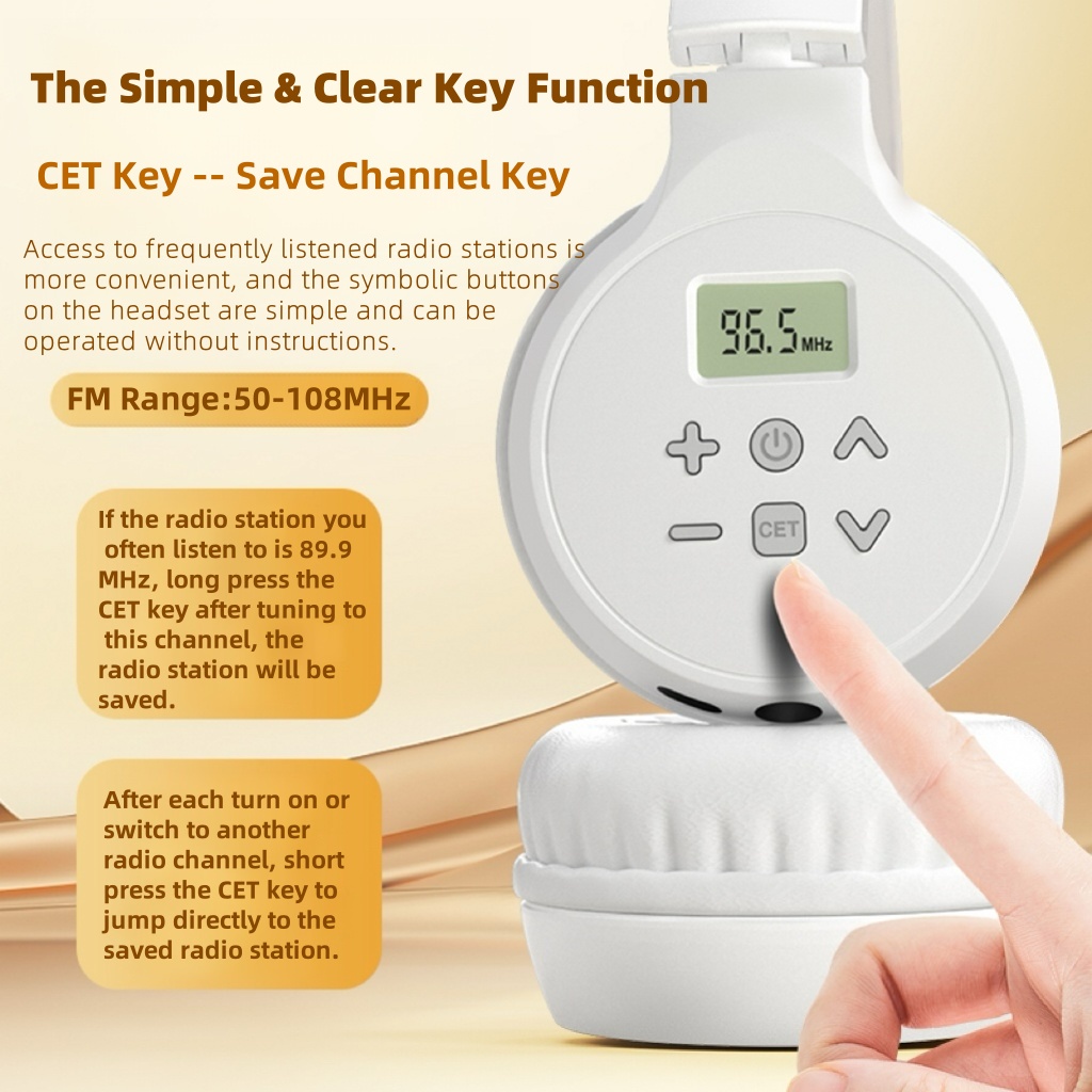 C201PRO Radio FM portátil de 3,5 mm con conector de audio para auriculares con batería AAA
