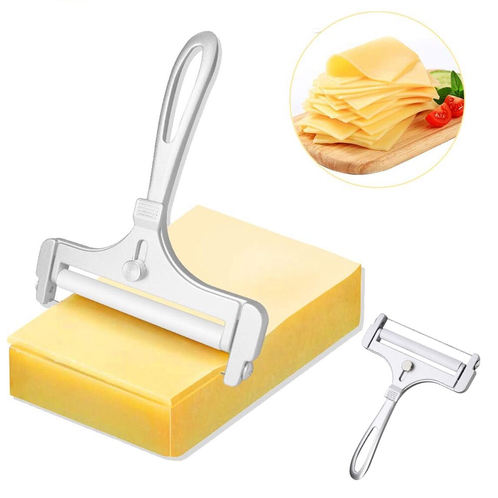 Stainless Steel Wire Cheese Slicer Adjustable Thickness Cheese Cutter for Soft, Semi-Hard Cheeses Kitchen Cooking Tool