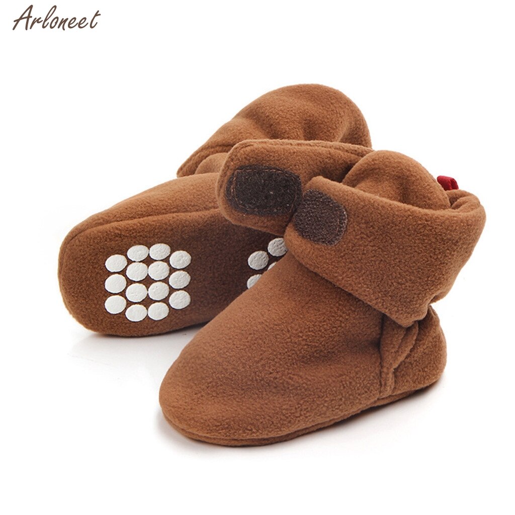 Baby Girl/Boy Shoes Comfortable Mixed Colors First Walkers Kid Shoes Winter Warm Boots Baby Shoes: Brown / 11