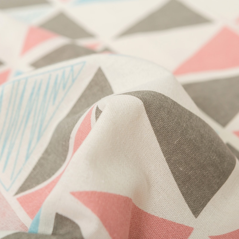 Lin trykt stoff lerret bomull lin håndlaget diy lin duk sofa pute gardin stoff lin