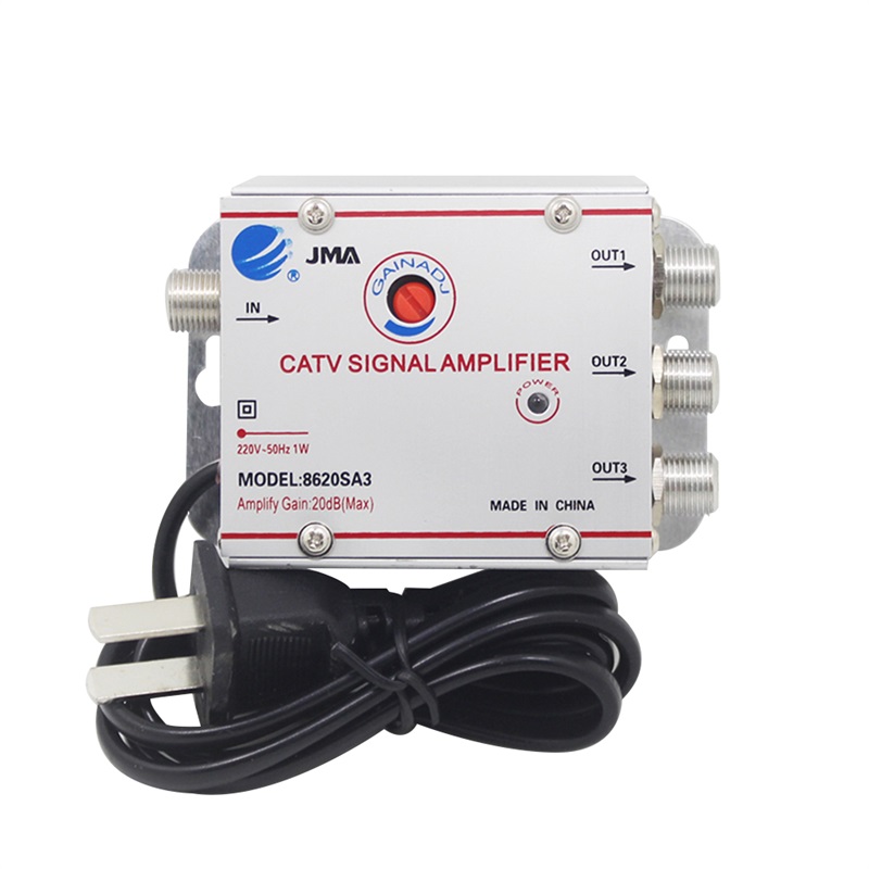 2/3 Way 20db CATV TV Antenna Signal Amplifier Booster Splitter US plug AMP Splitter Home TV Equipments 45Mhz to 860MHz: Pink
