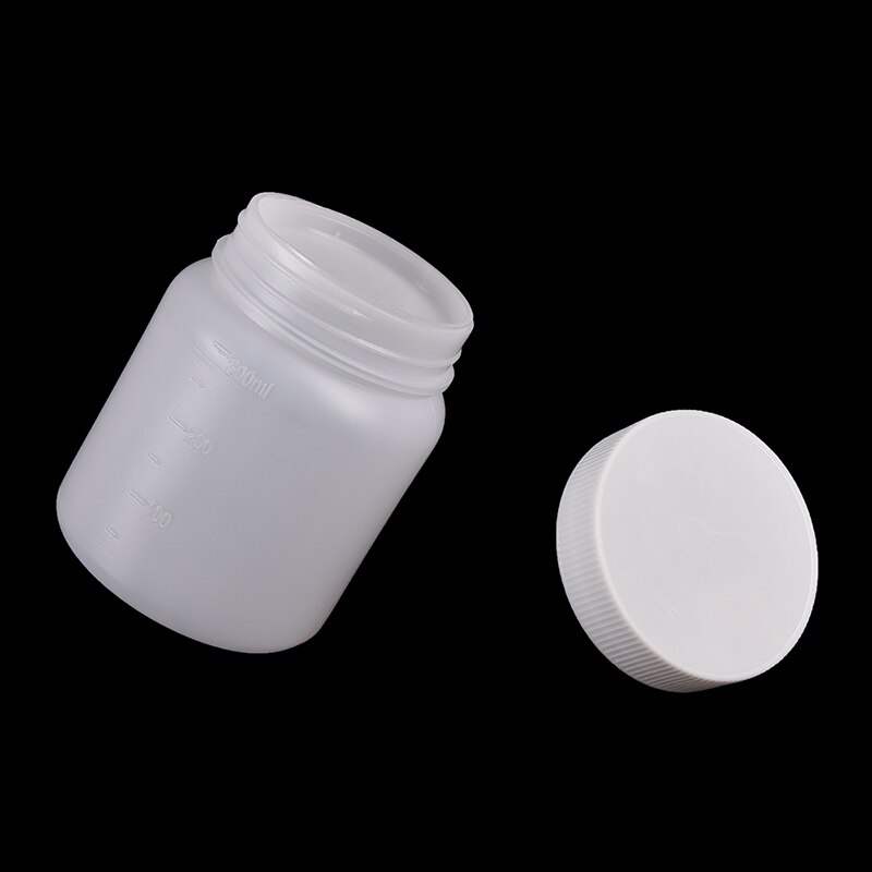 300ml opbevaringshylster til laboratoriekemikalier, hvid plastflaske med bred mund