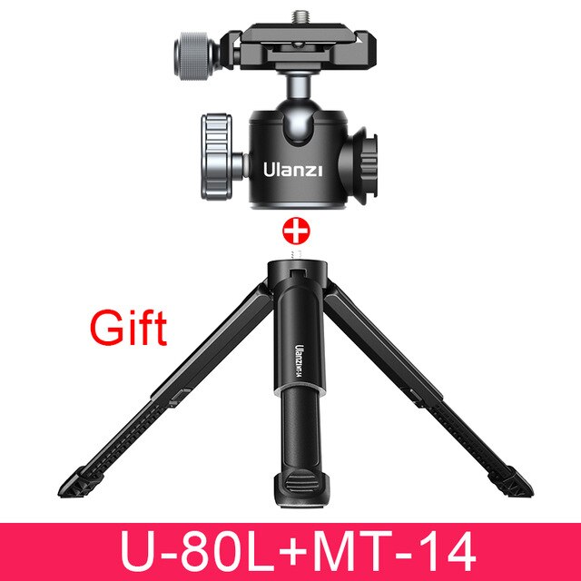Ulanzi U-80L U-80 Arca bazofia Ballhead rótula de bola de trípode para DSLR SLR cámara con 10KG de Playload Arca Placa de liberación rápida: U-80L w Tripod