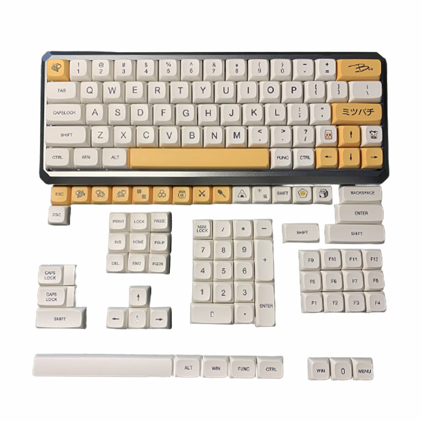1 set home office cute multicolored computer gaming universal honey milk theme mechanical for mx switch ergonomic keyboard cap