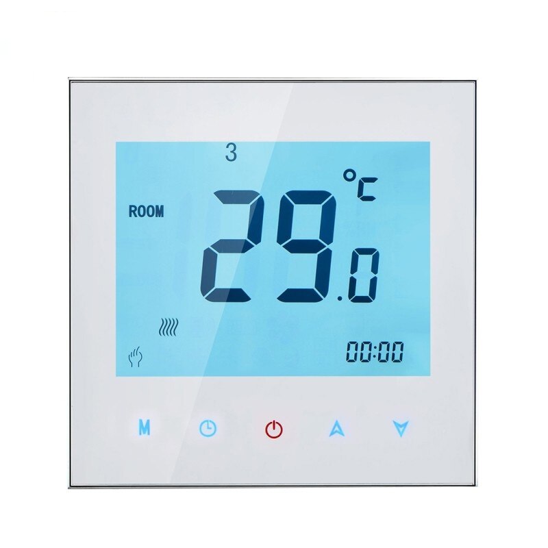 HESSWAY-termostato de calefacción por suelo radiante, termostato con WIFI, aplicación TUYA, 16A, cable de calefacción, película de calefacción eléctrica: Blanco