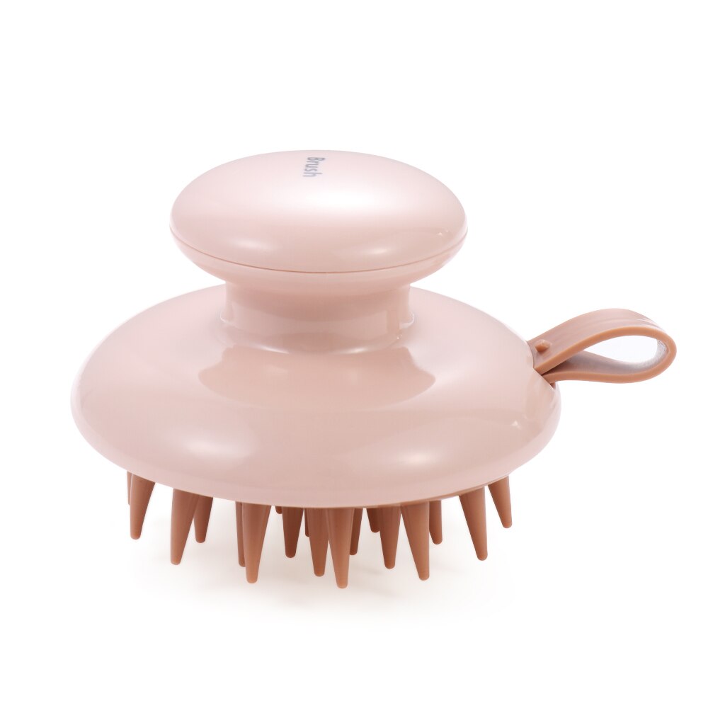 1Pc Siliconen Shampoo Massage Borstel Handheld Hoofd Body Hoofdhuid Haar Kam Wassen Douche Borstel Bad Spa Cleaning Borstels: pink -B