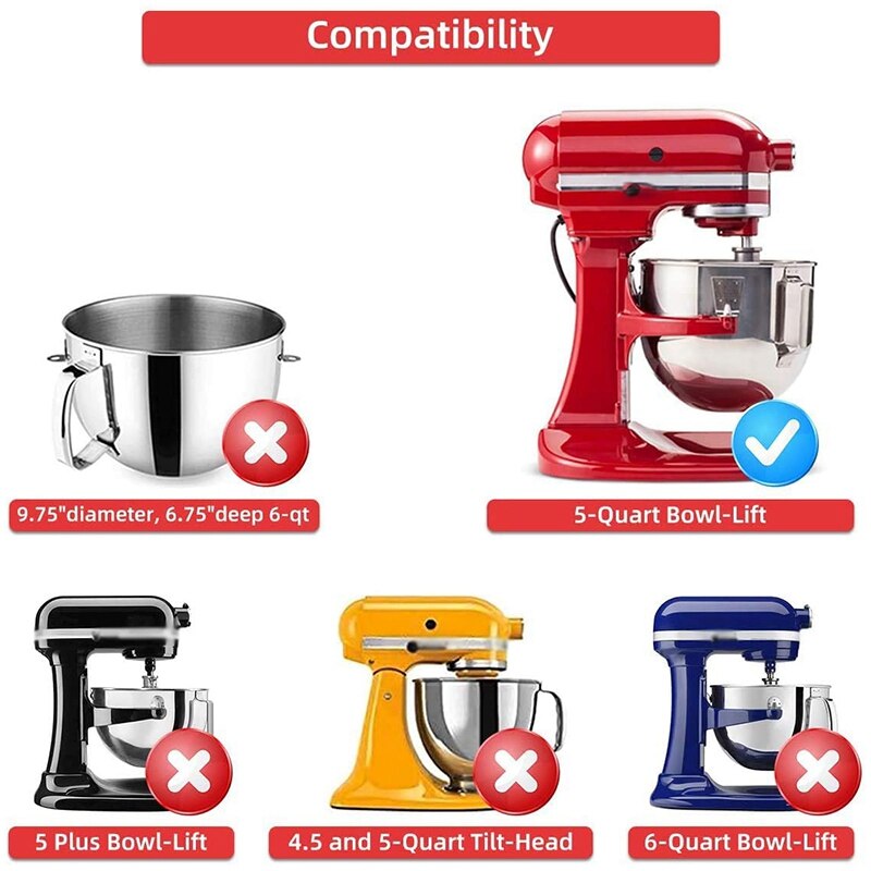 Mixing Paddle Is Suitable for Kitchenaid Bowl Lift Vertical Mixer, Flat Mixing Knife, Bowl Scraper