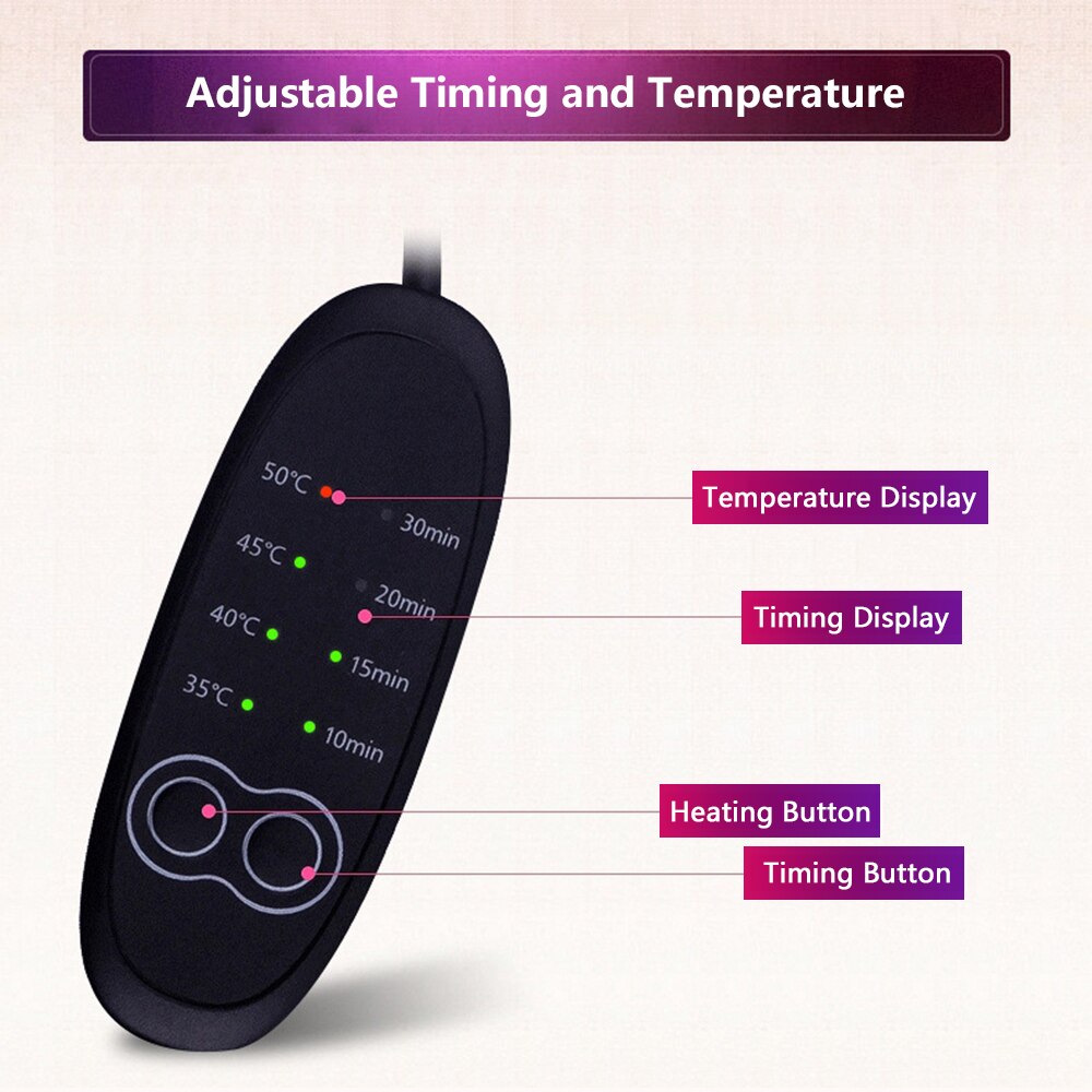 Mascarilla eléctrica con calor para los ojos, máscara para los ojos calentada, USB, con bolsa de hielo, lavanda, Herbal, con Control de tiempo y temperatura