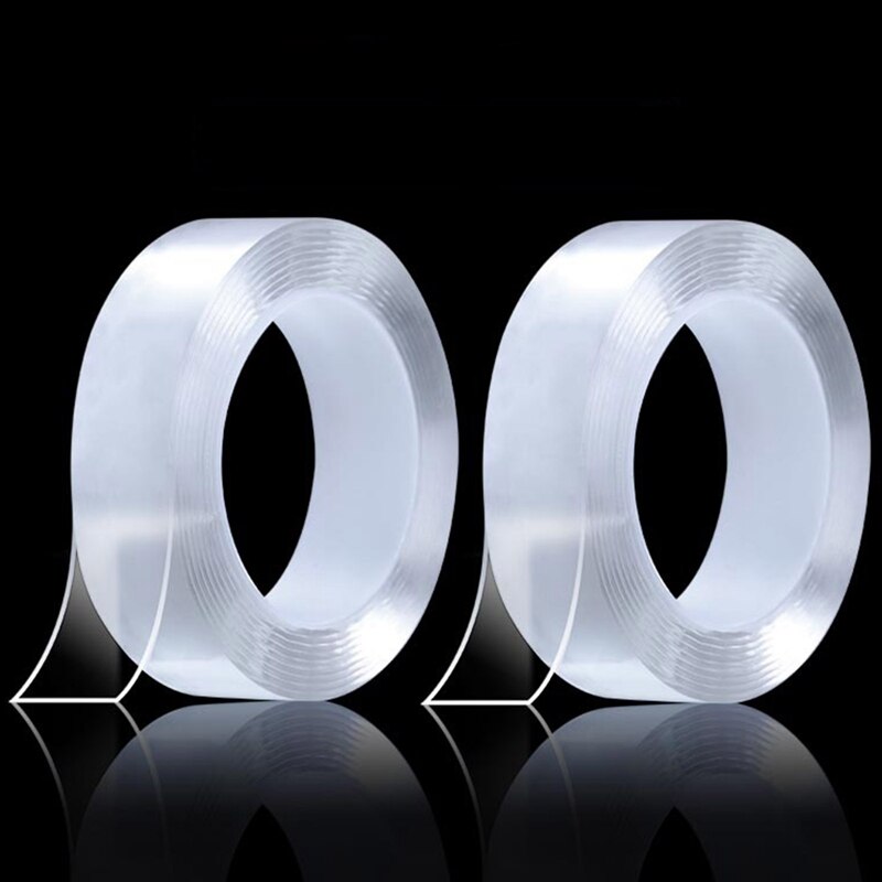 Double-Sided Nano Magic Tape Double Sided Tape Transparent NoTrace Reusable Waterproof Adhesive Tape Cleanable Home Gekkotape