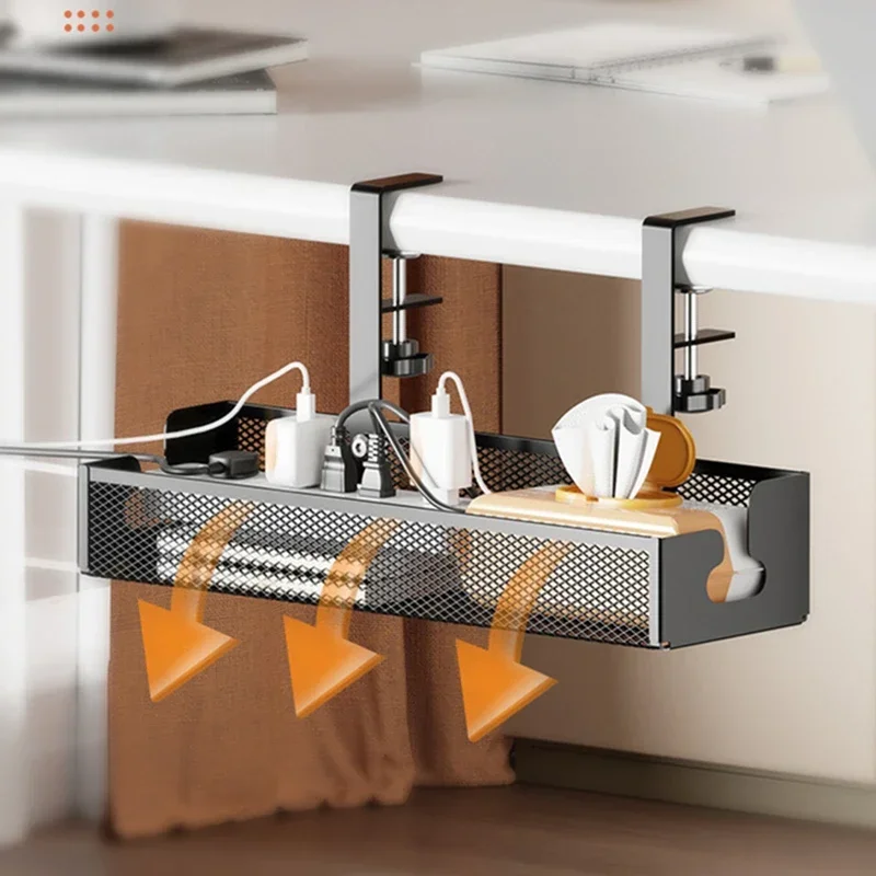 1 Stück Kabelmanagement-Tablett unter dem Schreibtisch, kein Bohren, Stahl-Schreibtisch-Kabel-Organizer, Kabelmanagement-Tablett, Kabelmanagement-Gestell