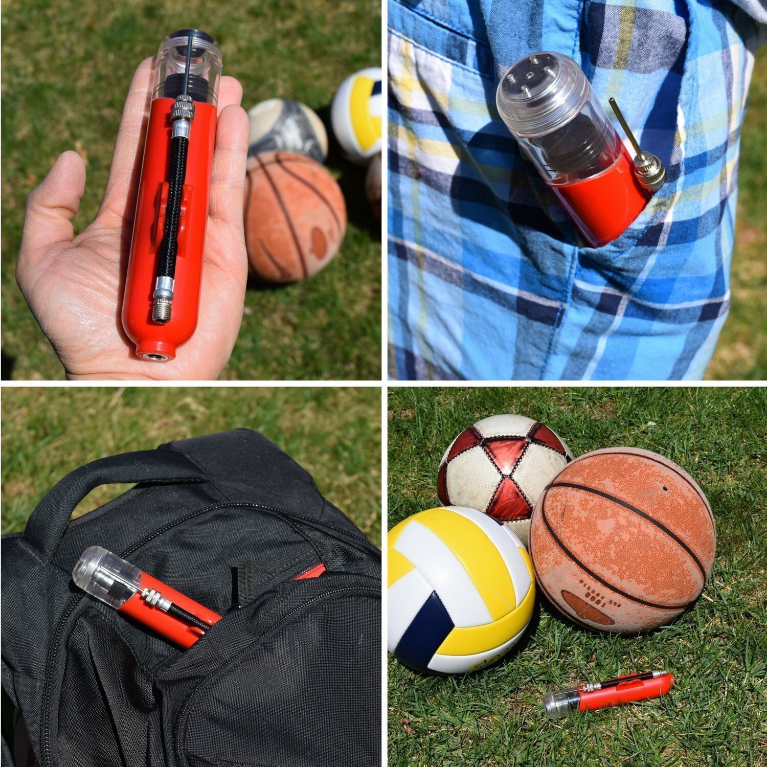 Mini Hand Luchtpomp Outdoor Sport Voetbal Basketbal Ball Opblazen Draagbare Pomp Voor Bal Plastic Opblaasbare Bal Luchtpomp