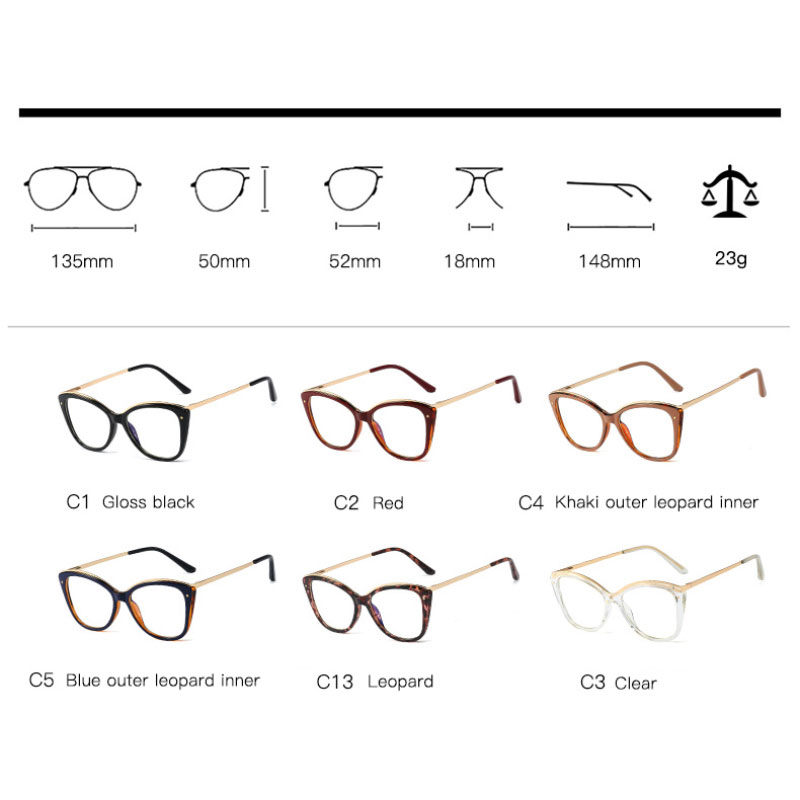 Hotony Blue Light Blocking Women Eyewear Optical Full Rim Female Stylish Woman Eyeglasses Prescription Spectacles