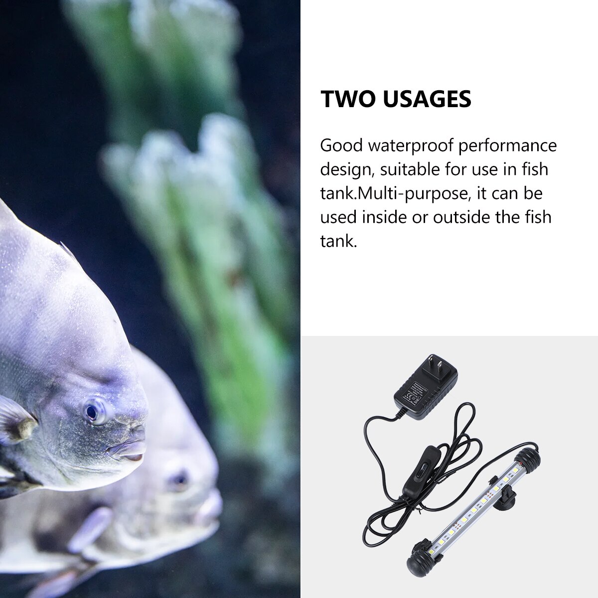 1Pc Aquarium Light Landscape Lighting Lamp Waterproof LED Lighting Lamp Fish Tank Decorative Lamp for Fish Tank (19CM with US