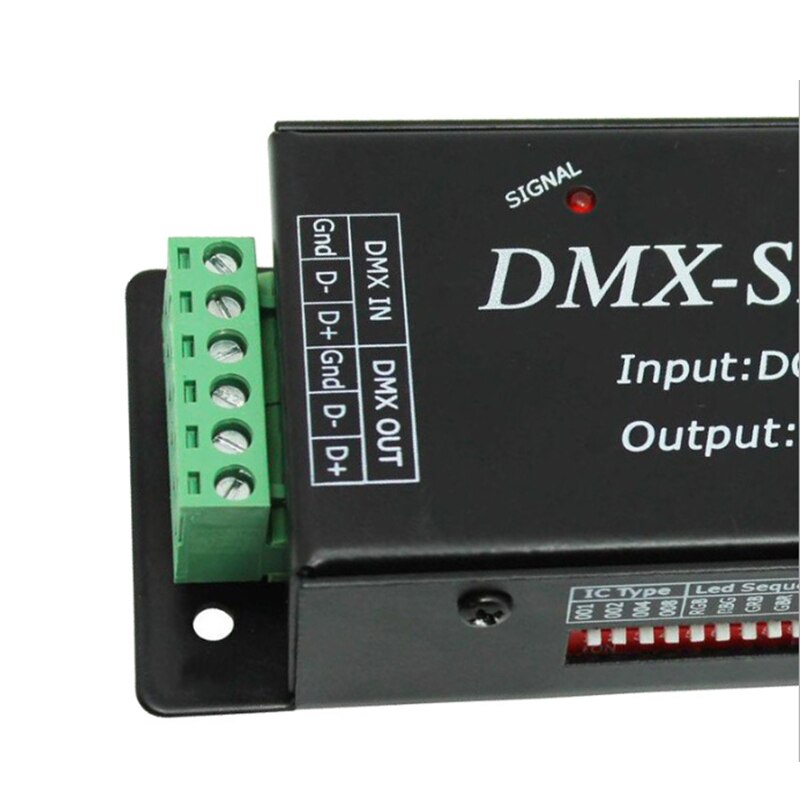 LED DMX TO SPI Decoder for 2801 6803 2812 2811 IC Strip DC5V 12V 24V Input DMX512 SPI TTL Pixel Signal Converter Controller