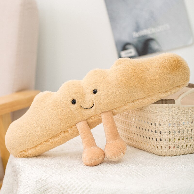 Jouet à mâcher en peluche pour chien, Croissant de Toast, interactif, mignon, résistant aux morsures, molaires, petit et grand gabarit