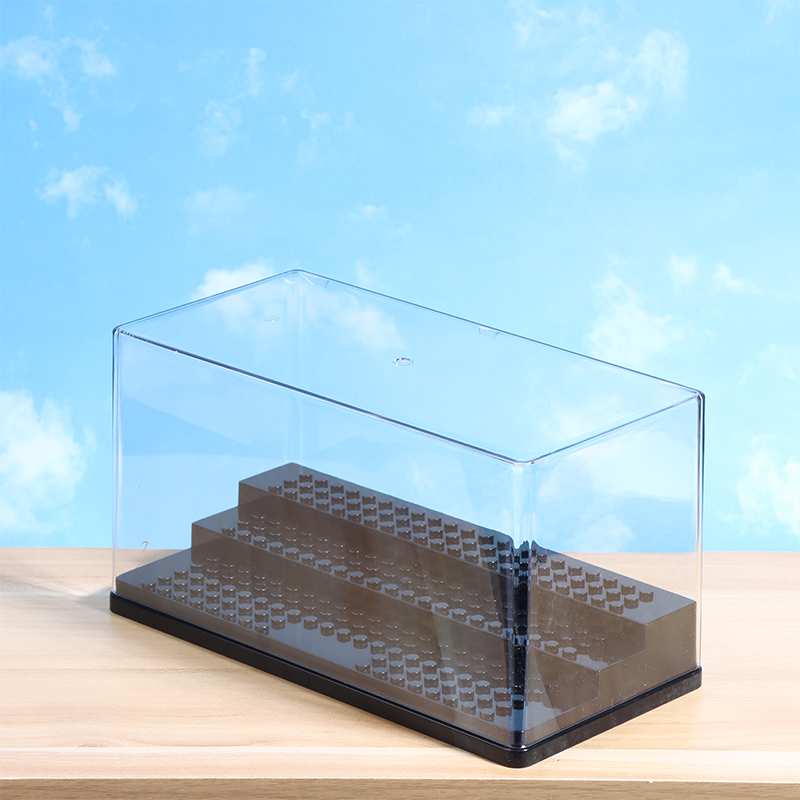 Vitrine 2/1 Stück Acryl-Minifiguren Stapelbare Staubdichte Baustein-Aufbewahrungsbox