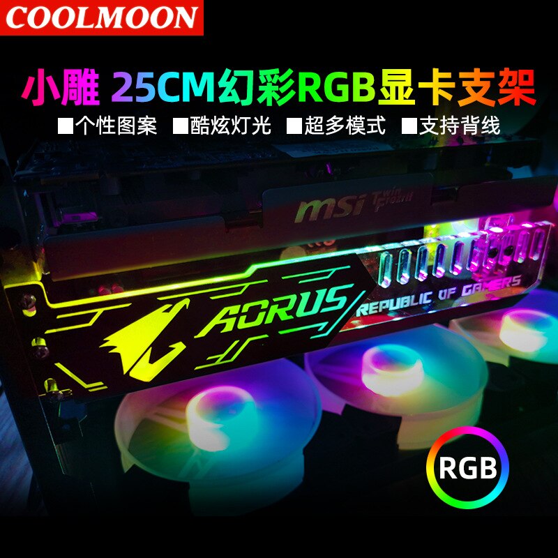 Grafische kaarthouder rgb 25cm grafische partnerhouder coole kleurveranderende voeding magazijn lichtbord ledstrip magnetische s