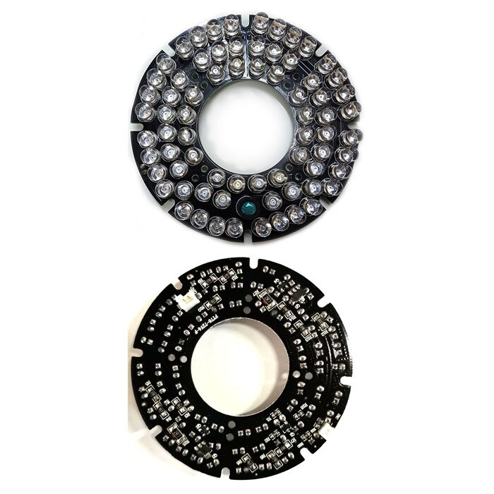 LED IR de para cámara CCTV, 72 Uds., con FY76-72V4-F de larga distancia