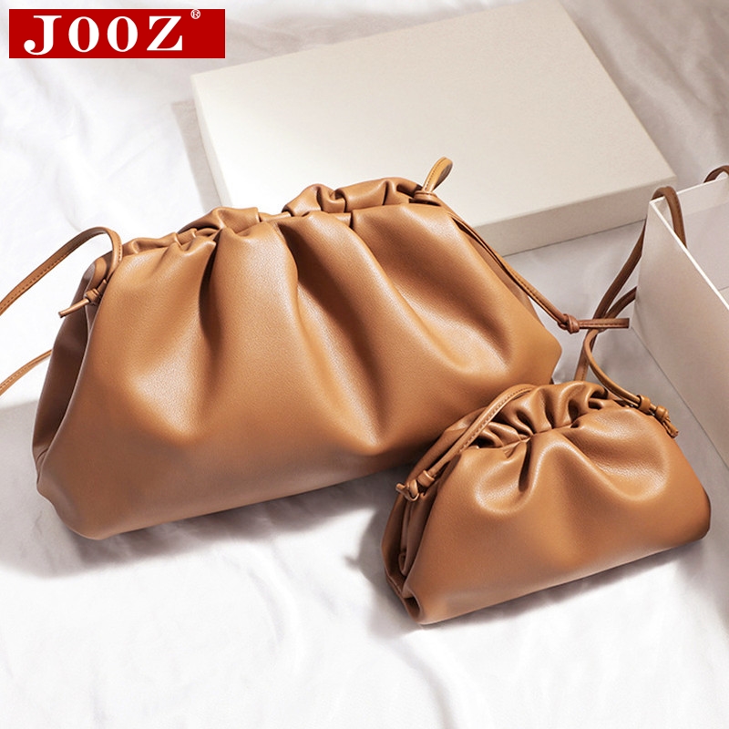 Brand Women's Bag Luxury Handbag Dumplings Clutch Bag Retro Leather Shoulder Crossbody Bags for Women Ruched Purse