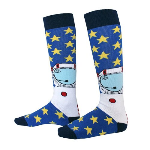 Inverno feminino meninas menino algodão térmica meias de esqui ao ar livre esportes snowboard ciclismo escalada caminhadas meias crianças thermosocks: Space dream / EU 35-38