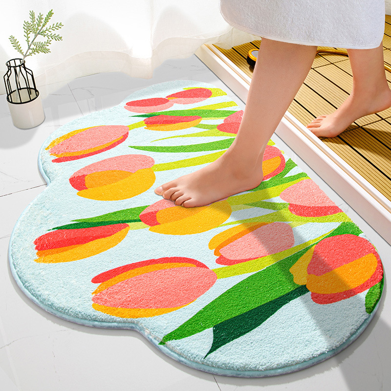 Anti Slip Mat For Bathroom Super Absorbent Floor Mat Quick Waterproof Bath Cat Rug Doo Bathroom Door Absorbent Non-Slip Foot Pad