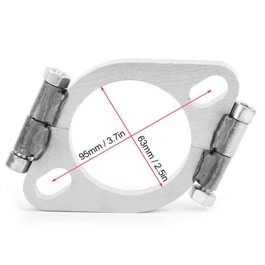 Biler araba aksesuar 2.5in 63mm stål udstødningsflange flad oval split reparation udskiftning tilbehør auto dele bil