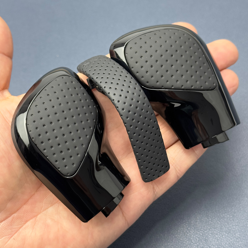 DSG Schaltknauf Seitenabdeckung Schwarz Chrom Leder Carbon DSG Schaltknauf für VW Golf 6 7R GTI Passat B8 CC R20 Jetta Mk6 GLI: Orange