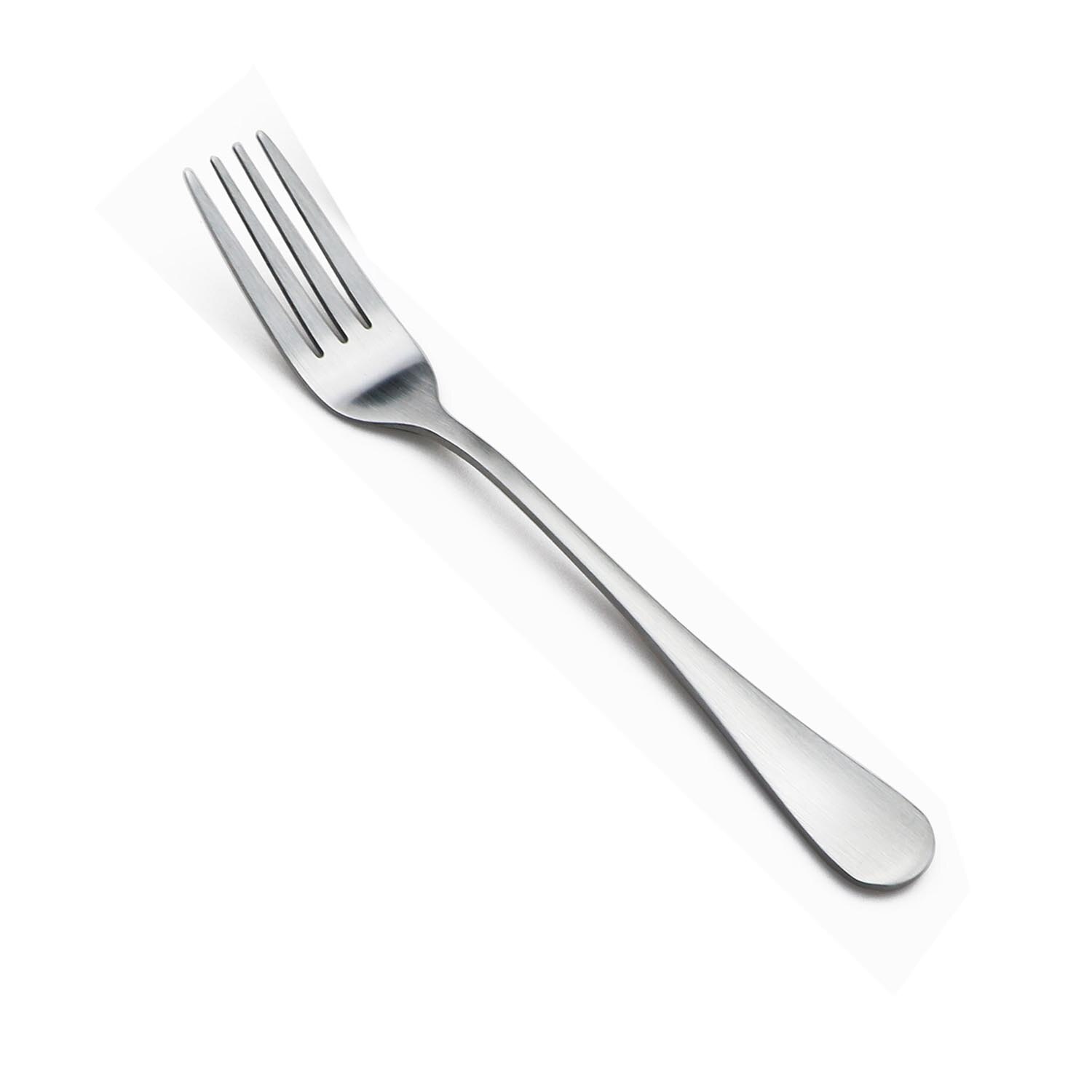 JANKNG Silver Dinnerware Set Stainless Steel Matte Silverware Cutlery Steak Knife Dessert Fork Teaspoon Tableware: Dinner Fork