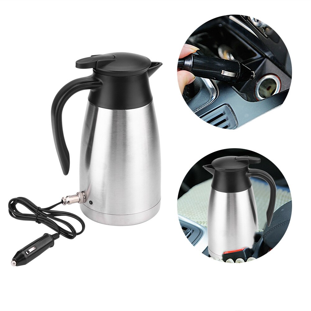 Bærbar 1000ml 12v/24v rustfrit stål elektrisk varmekop kedel vandvarmer kedel til te kaffe drikker rejse bil lastbil