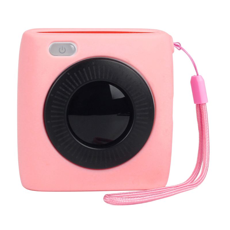 Housse de protection en Silicone souple translucide mallette de rangement pour sac protecteur de coque pour imprimante Photo de génération Paperang P2: Pink