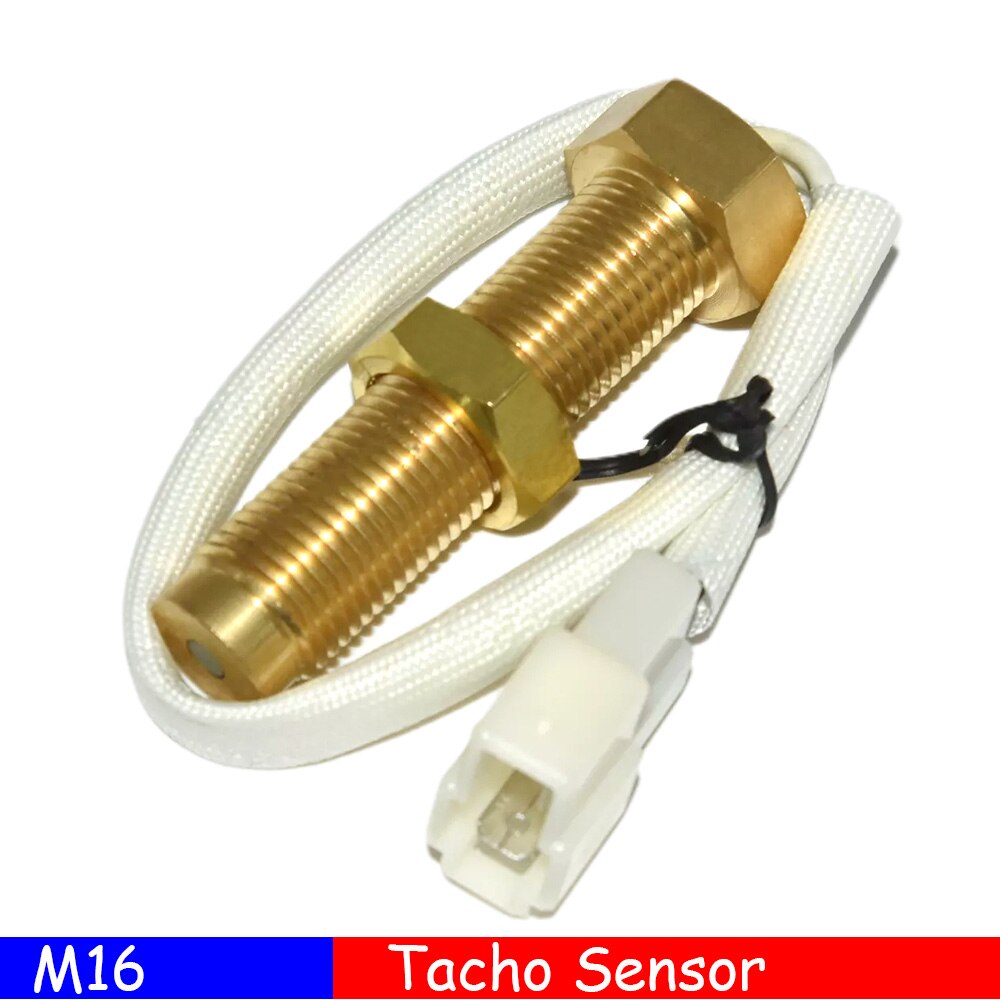 85mm Car Boat Tacho Sensor Marine Tacho Meter with LCD Hourmeter 3000 4000 6000 8000 RPM Boat Tachometer 12V/24V Red Backlight: M16 Sensor